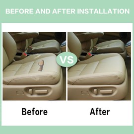 FZJDSD Tan Leather Driver Side & Passenger Side Bottom Replacement Seat Cover Compatible with Honda CRV CR-V 2007 2008 2009 2010 2011