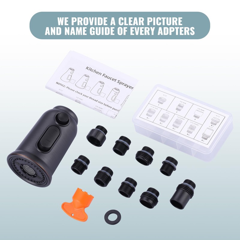 ALEASHA Pull Down Kitchen Faucet Spray Head Replacement, 3-Function Kitchen