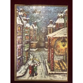 Vintage postcard "Happy new year" in Italian