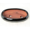 Flat Narrow Oval Black Bonsai Pot, Cactus & Succulent Planter