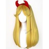 Long Blonde Straight Star Princess Cosplay Wig + Horn Headband