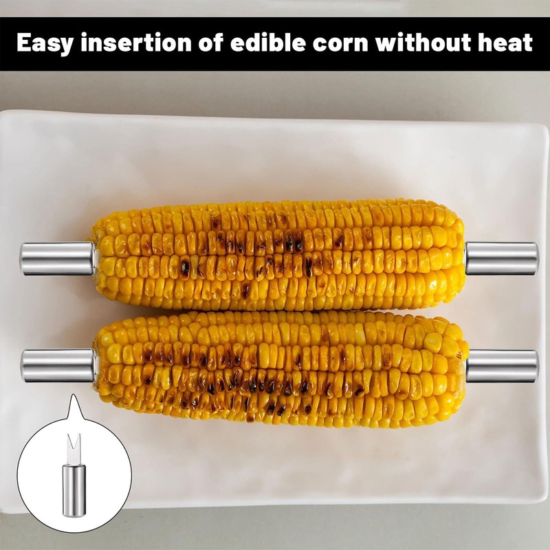 10 Pcs Stainless Steel Corn on The Cob Skewers &