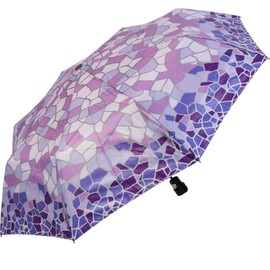 Gaudi Umbrella Automatic Pocket Umbrella Stable Stormproof Mini Mosaic Purple, purple, Pocket umbrella with automatic