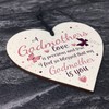 RED OCEAN Godmothers Love Wooden Heart Plaque Sign Mothers Day