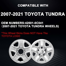 TULALUX Wheel Skins Compatible with Toyota Tundra 2007-2021; 18 inch Wheel Covers; Set of 4 Packs (Chrome)