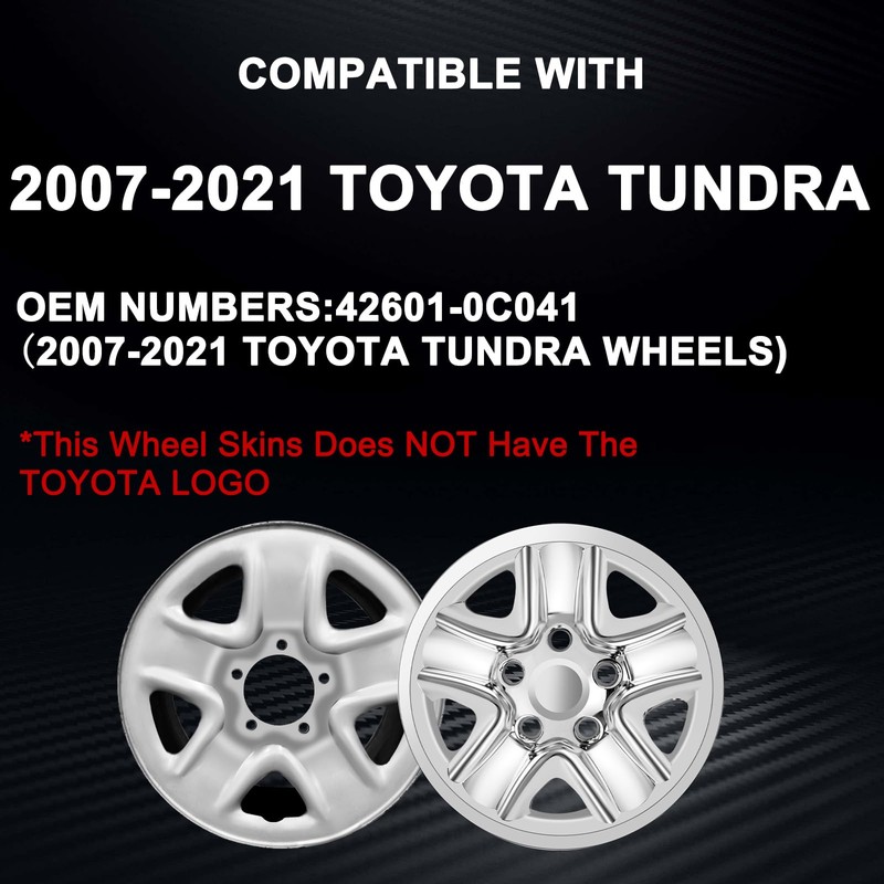 TULALUX Wheel Skins Compatible with Toyota Tundra 2007-2021; 18 inch