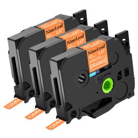 NineLeaf 3PK Compatible for Brother P-Touch Label Maker Tape TZe-635 TZe635 TZ-635 TZ635 12mm 0.47 White on Orange Laminated TZe TZ Tapes for PT-D450 PT-D400VP PT-D600 PT-D610BT