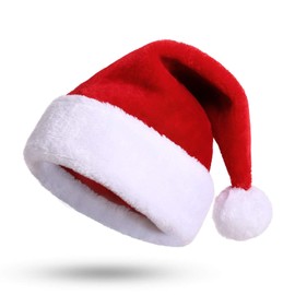 KONVINIT Xmas Hat Christmas Hat for Kids Deluxe Plush Childrens Santa Hat Costume Christmas Ornaments,size for Children