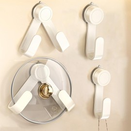 4 soportes para tapa de olla, soporte para tapa de olla, organizador de puerta, acero inoxidable 304, tapa autoadhesiva para ollas y sartenes, puertas de armario