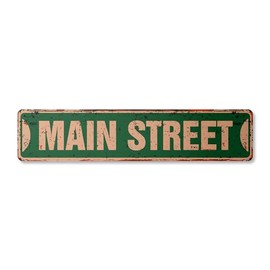 Main ST Vintage Plastic Street Sign Childrens Name Room Sign | Indoor/Outdoor | 30" Wide