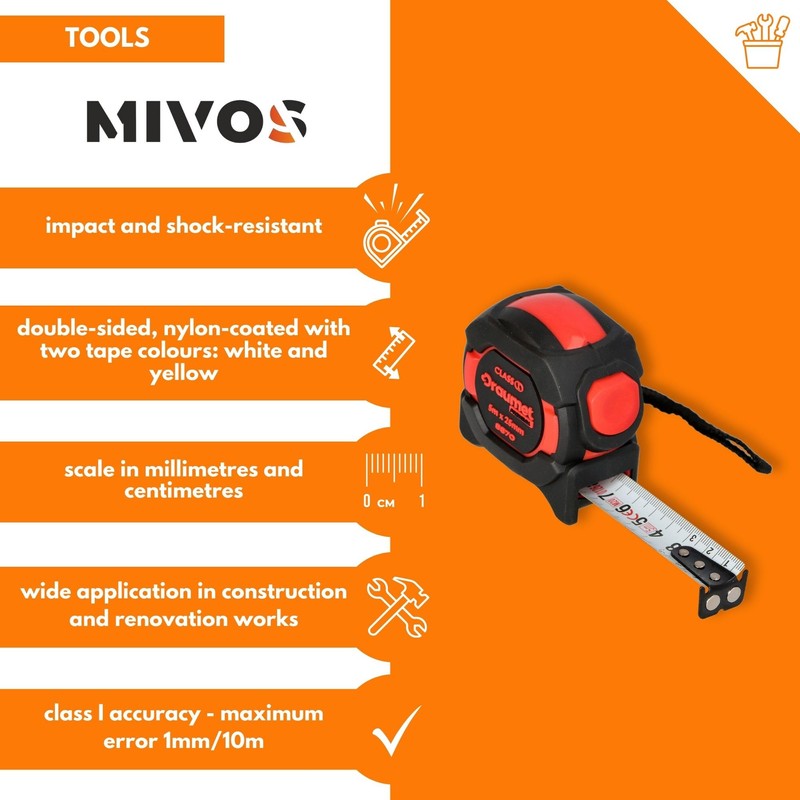 MIVOS - Tape measure with double-sided printed tape - Tape