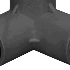 Pack of 10 3-Way Pipe Fittings, 3-Way PVC Plastic PVC Pipe Connector, Three-Way, T Piece Angle Corner Connector, 25 mm Inner Diameter, Pipe Connector, Tent (Black)