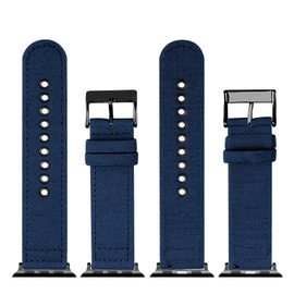 [BINLUN] Compatible iWatch Band, 49mm, 45mm, 44mm, 42mm, Men's, Women's, Cloth Canvas Watch Replacement Strap, Compatible with iWatch Series Ultra 2/Ultra/SE2/SE/9/8/7/6/5/4/3/2/1 (Dark Blue/Black