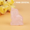 Hztyyier 1.38 inch Rose Quartz Carved Kitten Figures, Natural Crystal