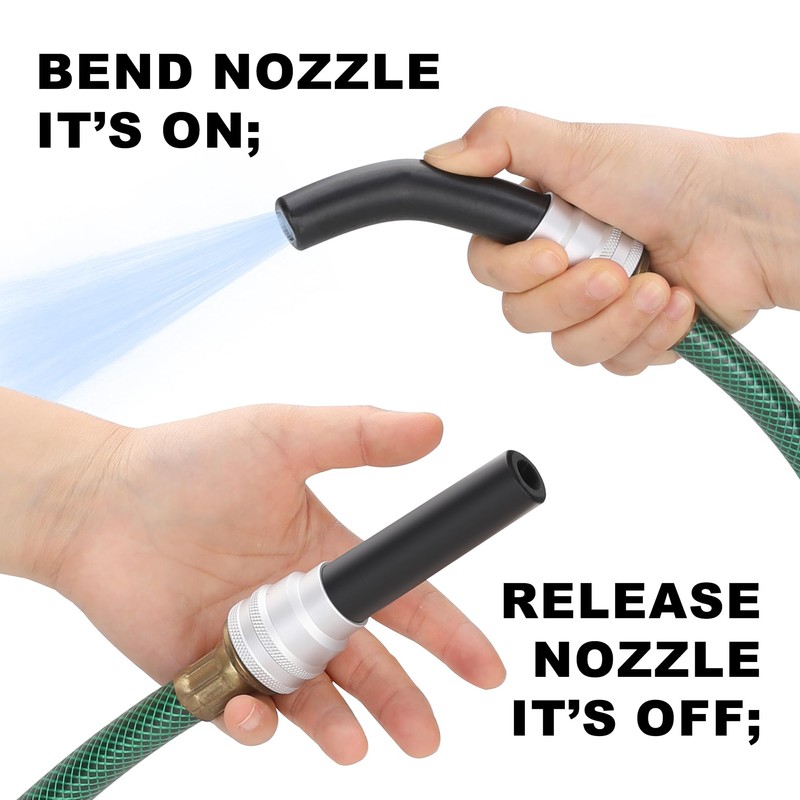 Hromee Handy Bend Water Spray Nozzle, Flexible Garden Hose Attachment