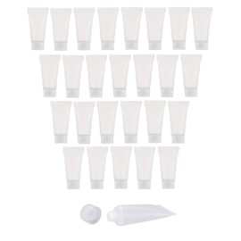 QLEUIFT Pack of 30 Empty Tubes Lip Gloss Tubes Empty Refillable Tubes Clear Cosmetic Container for Shampoo, Shower Gel, Lip Gloss, Lip Balm, Lotion, Body Lotion 15 ml