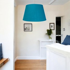 Loxton Lighting Cotton Drum Lampshade Pendant - (12inch 30cm Dia) (Teal)