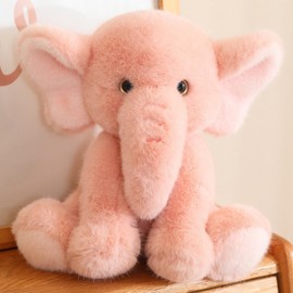 champracer Cuddly Toy Elephant Plush Toy Children Elephant Plush Doll Baby Toy and Plush Toy Elephant Cuddly Toy for Playing Gift Cuddling Cosy Cuddly Toy (23 cm, Pink)