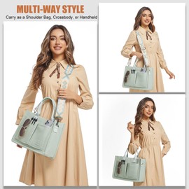 Captain Blues Women's Canvas Bag, Large Tote Bag, Work Bag, Handbag, Shoulder Bag with Compartments for University, School, Shopper, Green