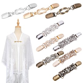 EDLMKM 9 Pcs Cardigan Clips for Women, Waist Cincher Clip, Vintage Cardigan Shawl Clips, Fit Dress Cinch Clips Set, Brooch Shirt Clips, for Women Ladies Cardigan Dresses Jacket Clothes