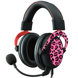 MightySkins Skin Compatible with Kingston HyperX Cloud II Gaming Headset - Pink Leopard | Protective, Durable, and Unique Vinyl Decal wrap Cover | Easy to Apply, Remove | Made in The USA