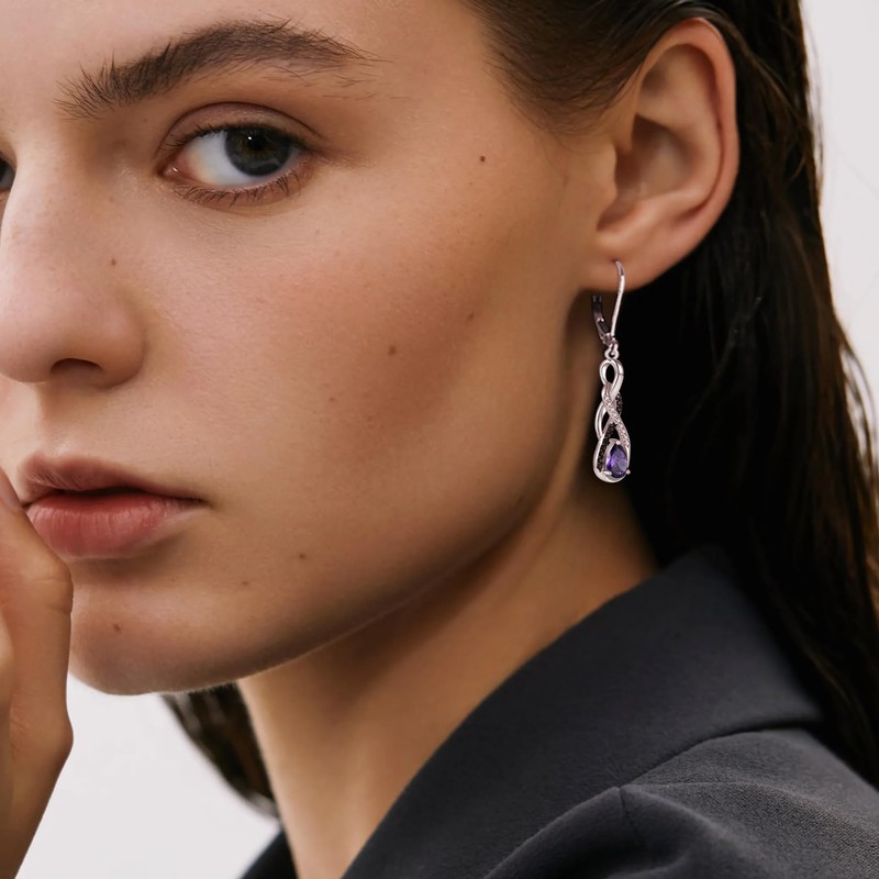 Raymard Infinity Twisted Two Tone Earrings for Womens, 925 Sterling