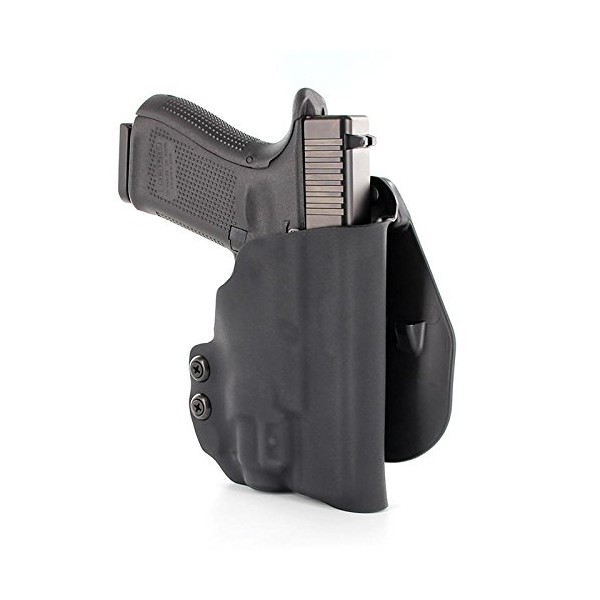 OWB Kydex Paddle Holster - Olight PL Mini - Black (Right-Hand, Ruger SR 9/40 Compact)