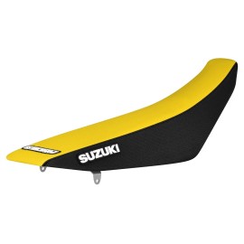 Enjoy MFG 2001 - 2024 SUZUKI DRZ 125 Gripper SEAT COVER Black / Yellow Standard Logo  #170