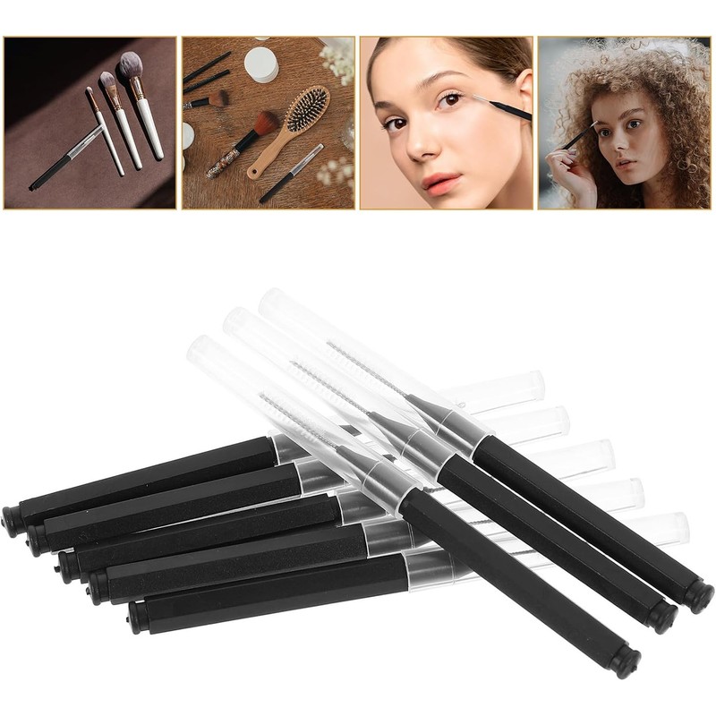 100 Piezas Microcepillo para Cejas Negro, Pp Pa612 y Acero