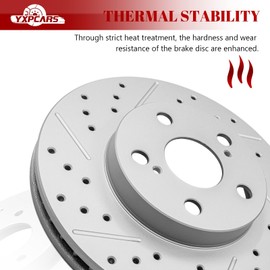 YXPCARS Ceramic Front Brakes Pad and Rotors Drilled Slotted Vented Replacement Disc Brake Kits for Lexus CT200h 2011 2012 2013 2014 2015 2016 2017, for Toyota Prius Plug-In 2012-2015/ Prius 2010-2015