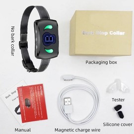 Elhami Rechargeable Smart Bark Collar for Small Medium Large Dogs Anti Bark Collars with 5 Sensitivity Levels Dog Barking Collar (Black)