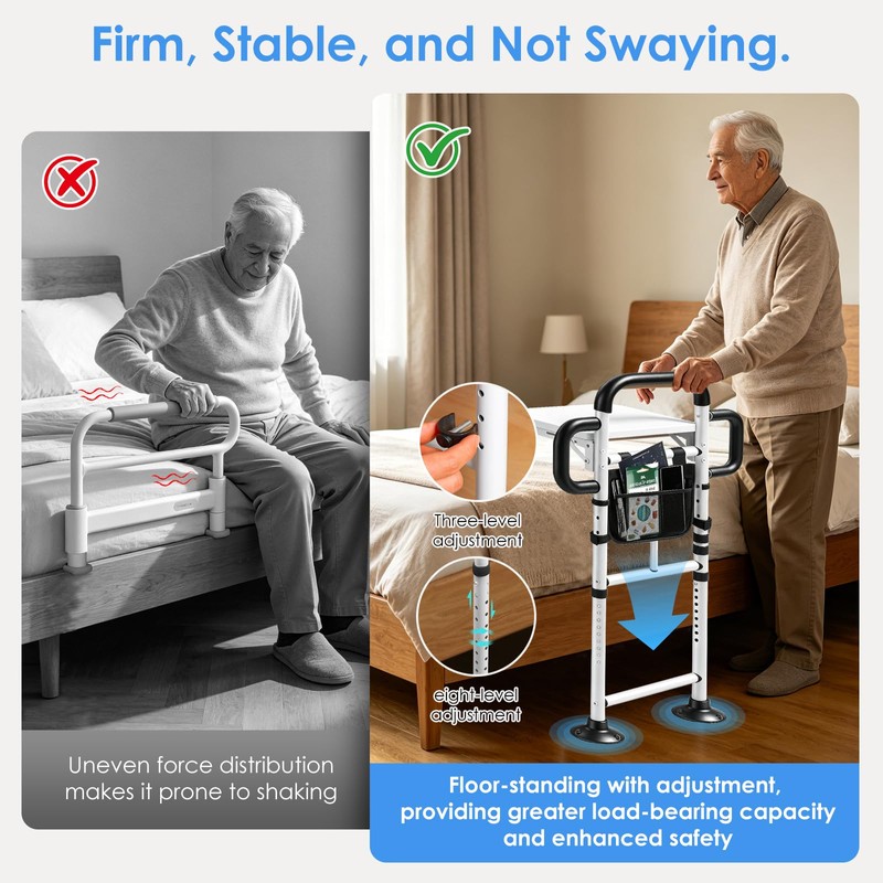AMOVO Bed Rails for Elderly Adults, Bed Assist Rail, Foldable