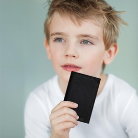 JONYEE RFID Wallet, Cute Cartoon Wallet with Zipper for Kids, Black, Single, Compact