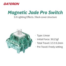 GATERON Magnetic Jade Pro Linear Factory Pre-lubed Freely Setting Pre-Travel 20mm Longer Spring Key Keyboard Switches for Magnetic Gaming Keyboard (70pcs, Magnetic Jade Pro)