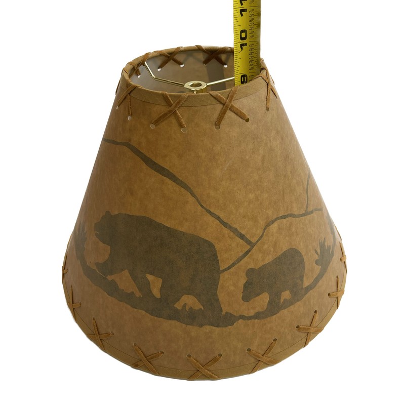 Rustic Oiled Kraft Laced Bear Lamp Shade - 14"