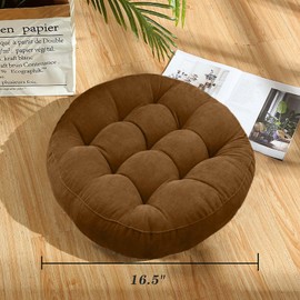 Gfobip Meditation Floor Pillow Set of 2 Large Round Floor Cushions for Adults Tufted Corduroy Floor Seat Pillows Cushion for Living Room Tatami Yoga,Grass Green