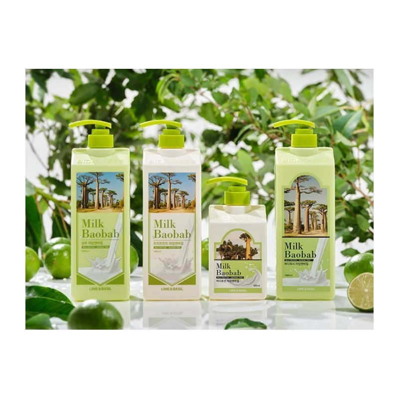 Milk Baobab Body Wash Lime & Basil, 1L, 1 piece