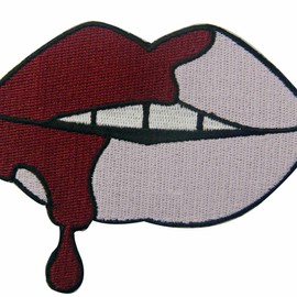 The Bleeding Sexy Pink Lips Patch Embroidered Badge Iron On Sew On Emblem