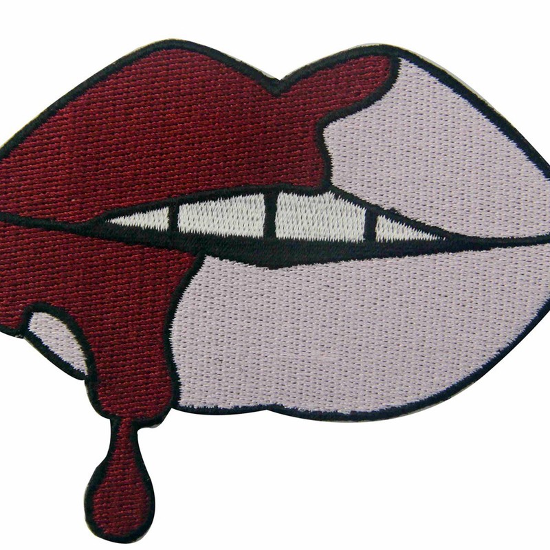The Bleeding Sexy Pink Lips Patch Embroidered Badge Iron On