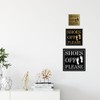 SHOES OFF PLEASE Square Wall Door Sign - Black (Small)