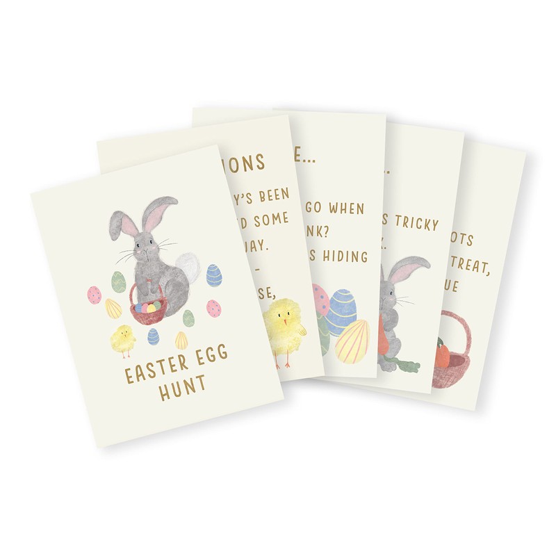 Easter egg hunt clue cards | bunny rabbit Easter treasure