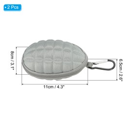 PATIKIL Billiard Accessories Storage Bag, 2pcs Chalk Case Bag Portable Clip-on Attaching Coin Purse Pool Billiard Accessory, Grey