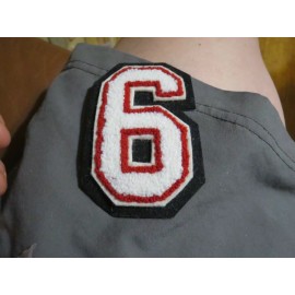 Unbranded White Red Black Chenille Number # 6 PATCH Iron-on School Letterman