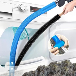 PetOde 2 Pieces Dryer Vent Cleaner Kit Compatible with All Vacuum Cleaner, Blue