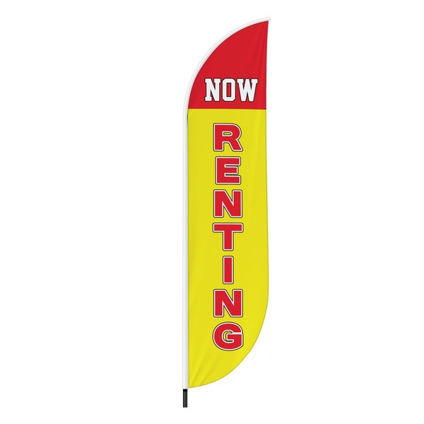Now Renting Feather Flag(11.5feetX2.5feet) by DreamController | Outdoor Business Advertising