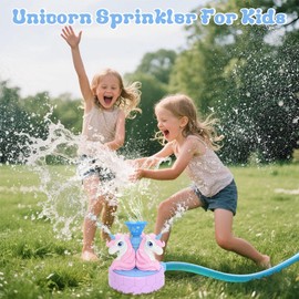 Kids Water Sprinkler Spray Baseball Toy, 2-in-1 Water Spinning Unicorn Sprinkler Toys with Water Ball, Summer Outdoor Backyard Game for 3 4 5 6 7 8 Years Boys Girls Gifts