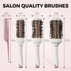 Lily England Round Hair Brush Set, 4 Pieces Professional Blow