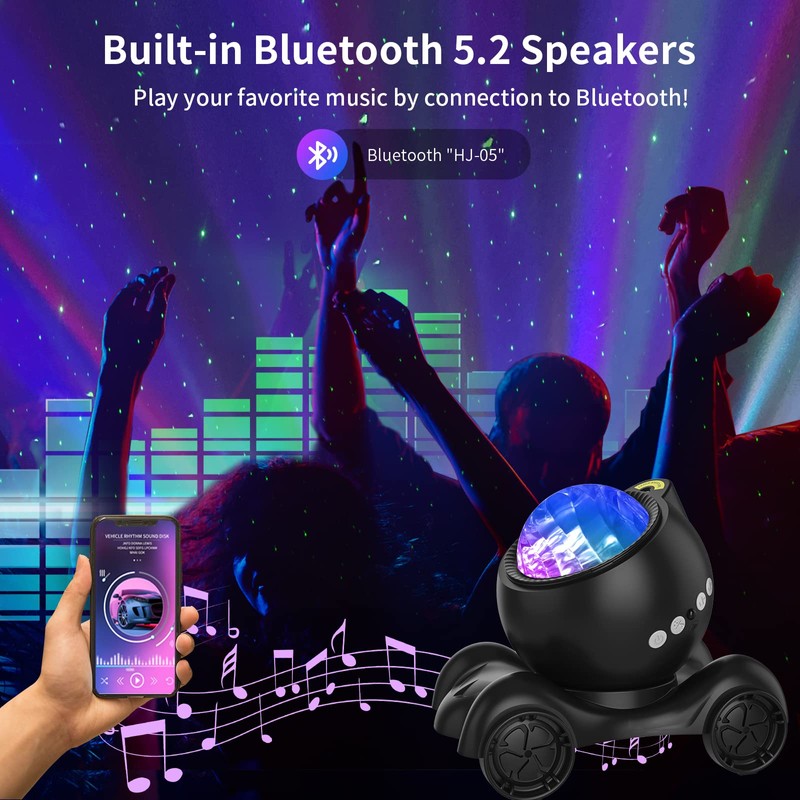 ENOKIK Northern Light Projector, Aurora Star Projector Built-in Bluetooth Speaker,
