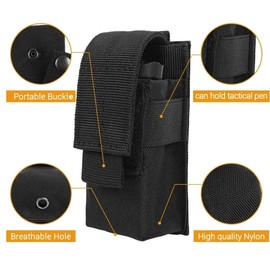 COYUN 1 x tactical torch bag, tactical torch military flashlight holster, thickened Molle belt bag, torch holder, holster torch for camping, hiking, fishing, hunting