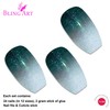 Bling Art False Nails Black Gel Ombre Ballerina Coffin 24